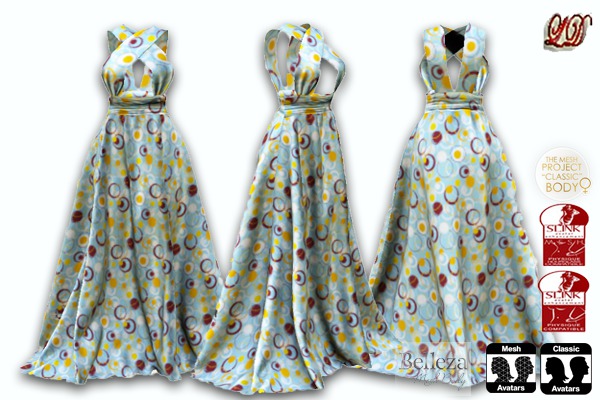 {LD}FULLPERM-Brilliant Formal Dress-Fitmesh