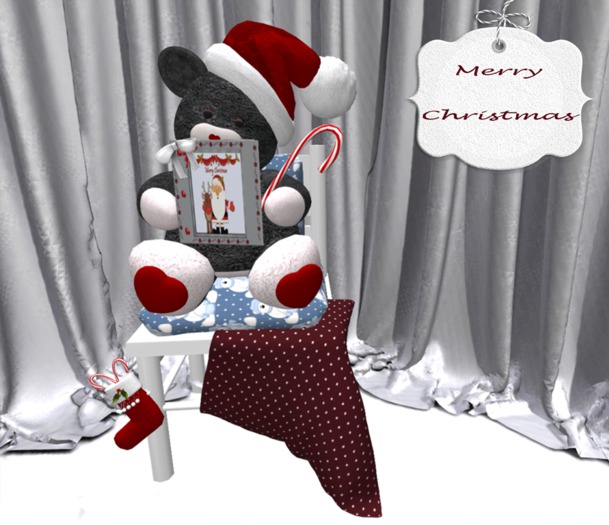 BMC192. MERRY CHRISTMAS CARD & PLUSH BEAR. 