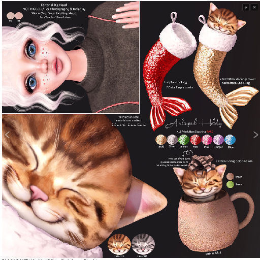 *[Black Bantam] MerKitten Christmas Stocking 02 Silver