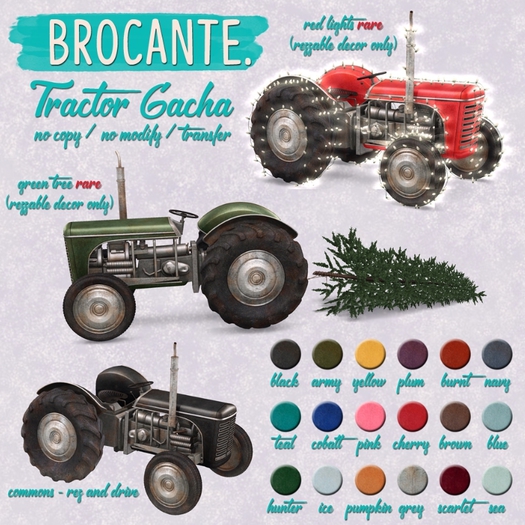 brocante. tractor gacha / plum