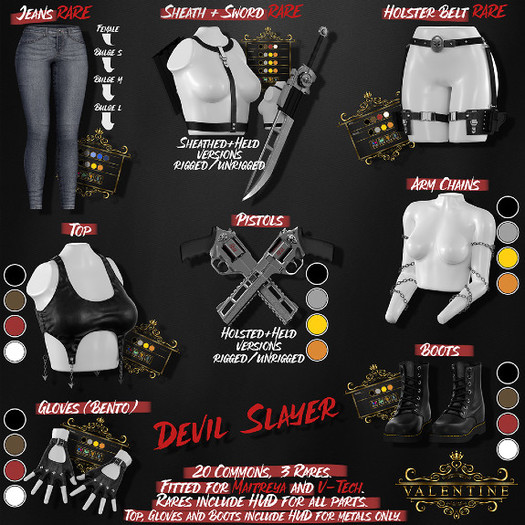 {Valentine}Devil Slayer Gloves - White