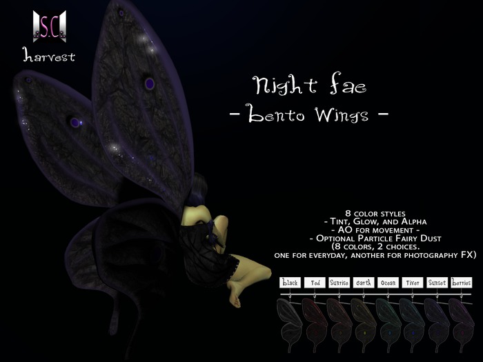 .:S.C:. Harvest - Night Fae - Bento Wings
