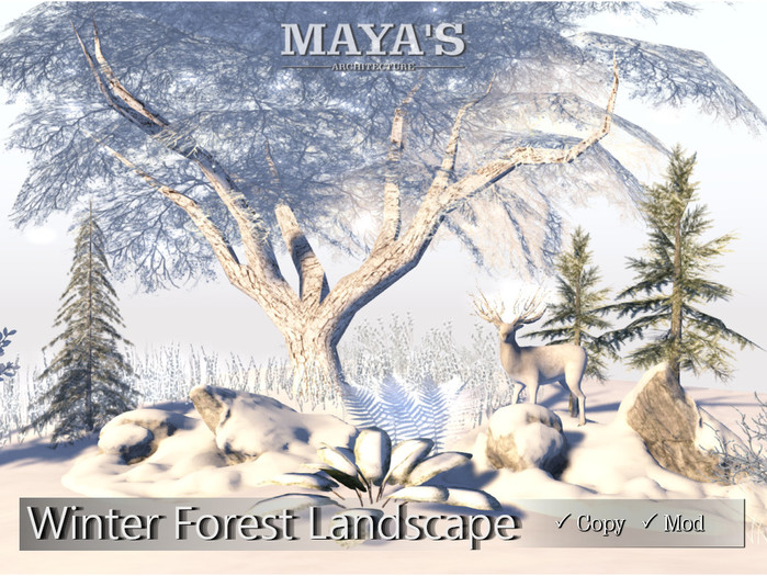 Maya's - Winter Forest Landscape with Stag / Animations