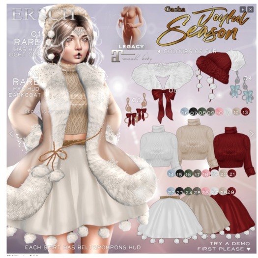 28. ERSCH - Joyful Season Gacha {Lara} Skirt -cream-
