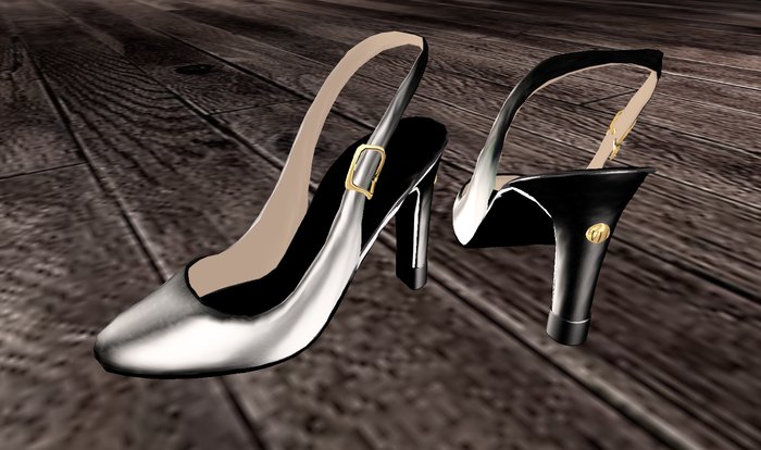 *VLC* Slingback Pumps - White