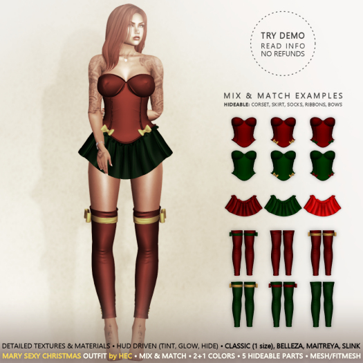 HEC - "Mary" Sexy Christmas BABE Outfit MDWSFL-17W (UA)