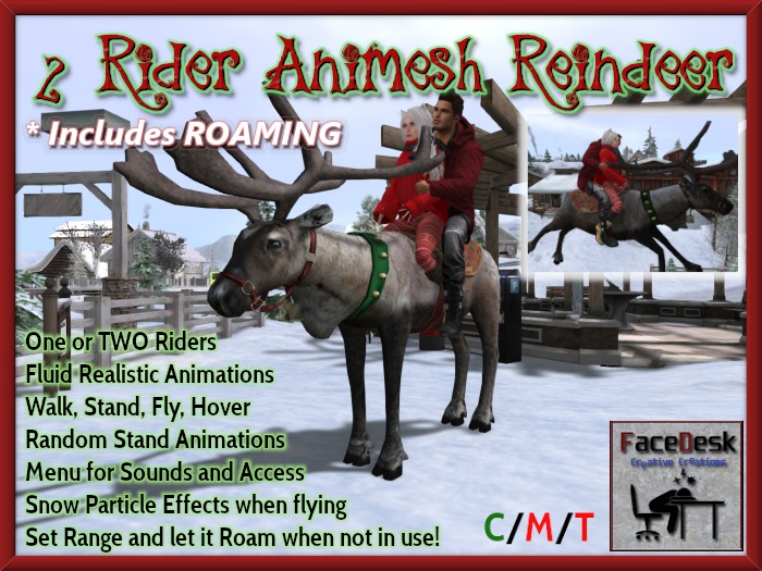 FaceDesk - Animesh Reindeer INFORMATION UNPACK HUD (add me)