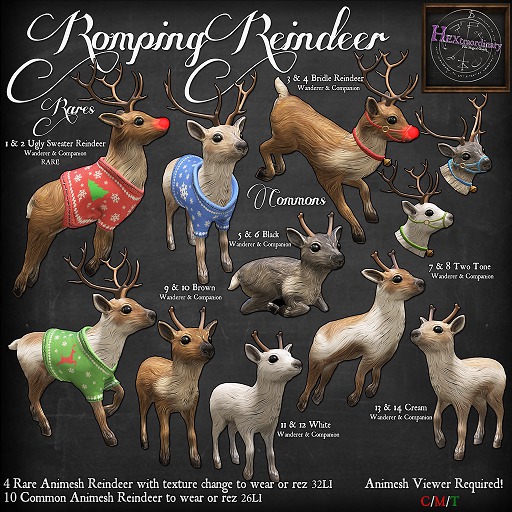 14. *HEXtraordinary* Romping Reindeer - Cream Companion