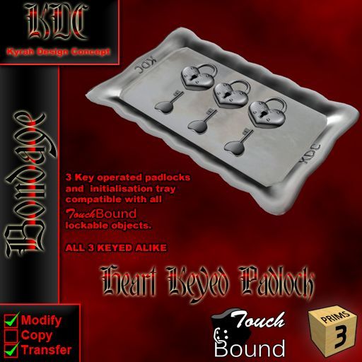 KDC Padlock Valentine Metal (3 pieces)