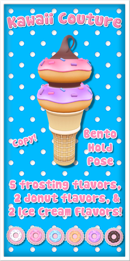 Kawaii Couture Silly Dilly Donut Ice Cream Cone V1