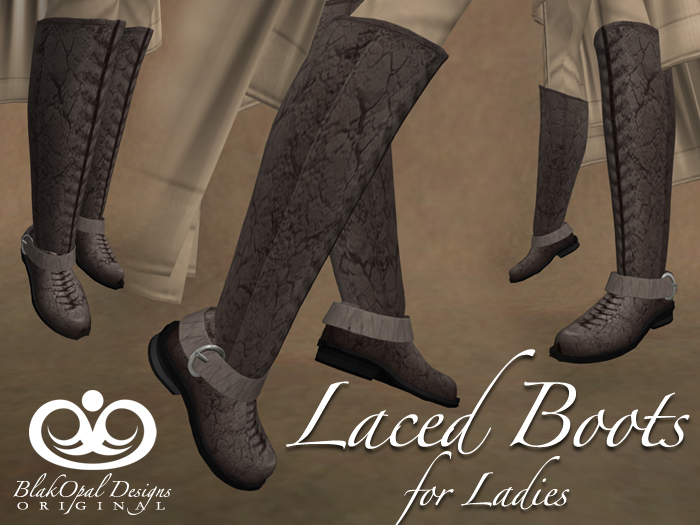 Laced Boots For Ladies - Weathered