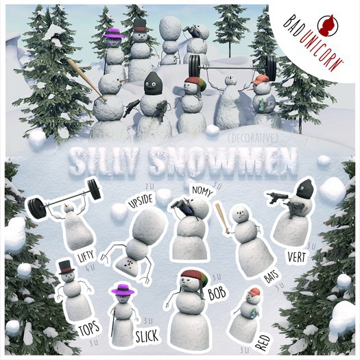 [Bad Unicorn] 'Tops' Silly Snowmen (Boxed)