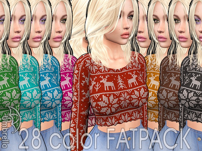 Fun Reindeer Cropped Sweater Jumper FatPack - 28 designs! Maitreya Belleza Slink 50% off for the Holidays of Giving Joy!