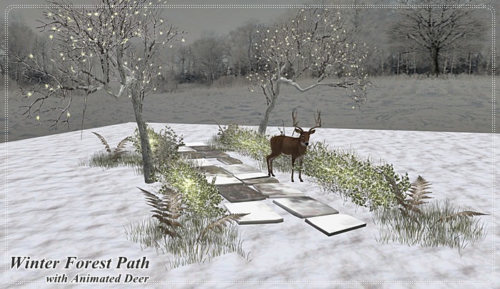 **BB** Winter Forest Path with Animated Deer 1