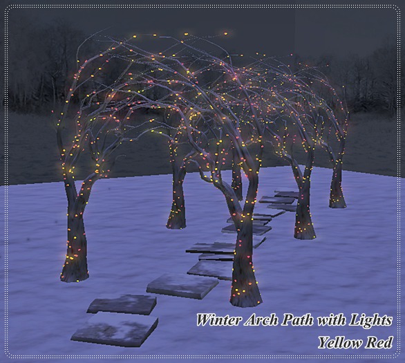 **BB** Winter Tree Arch Path with Lights Yellow Red