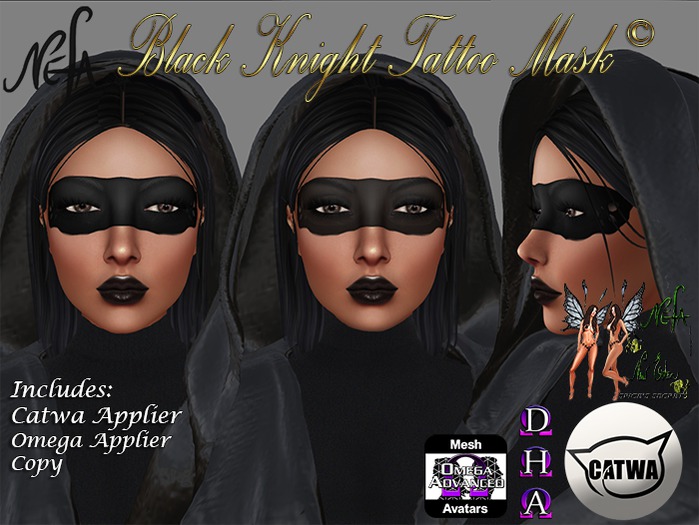 NEFA 179OC Black Knight Tattoo Mask  (boxed)