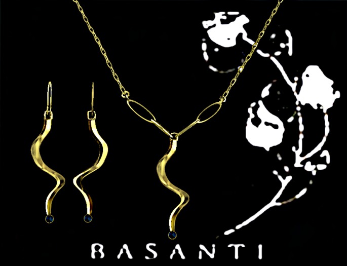 :::ErIkA::: Gold&Sapphire Necklace&Earrings ~ Basanti