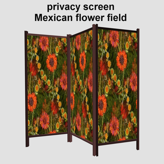 privacy screen Mexican flower field
