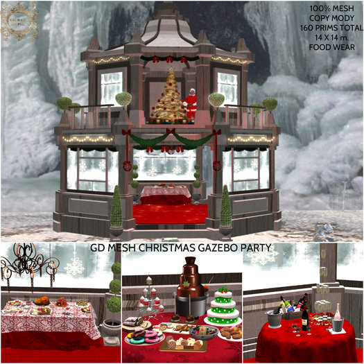 GD MESH CHRISTMAS GAZEBO PARTY