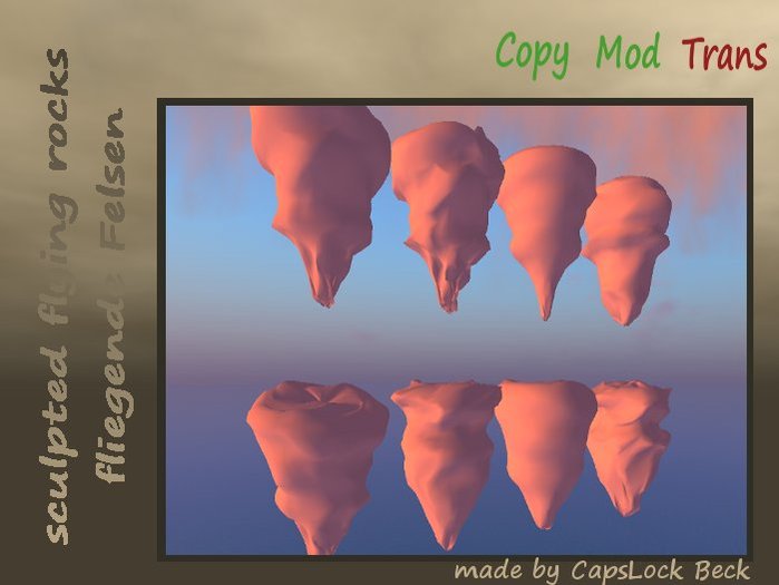 8 Sculpties: Flying rocks Copy+Mod