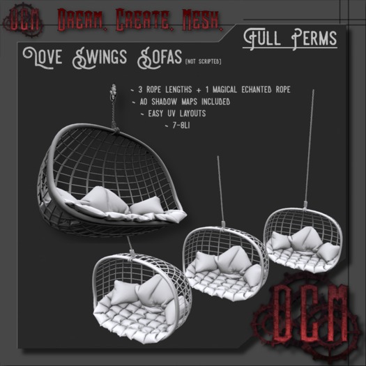 D.C.M  Love Swing Sofa Couch Full Perm Mesh