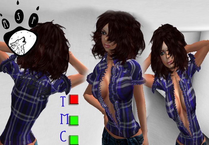 :::AsF Checkered shirt with blue lace::::