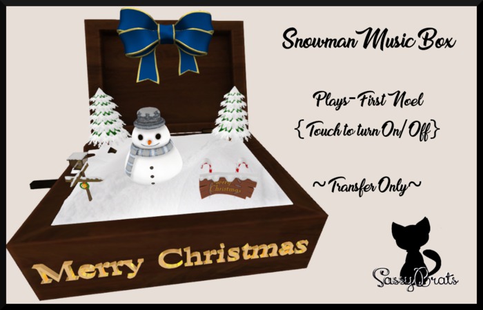 *SB*SnowMan Music Box-First Noel