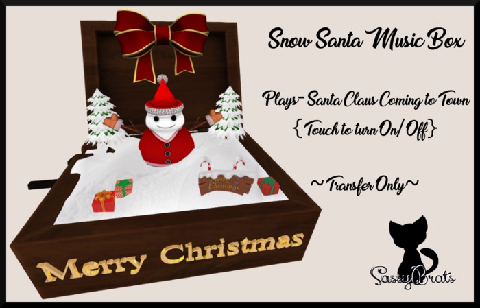 *SB*Snow Santa Music Box-Santa Claus