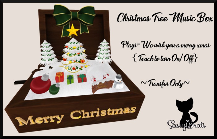 *SB*Christmas Tree Music Box-Merry XMas {Boxed}