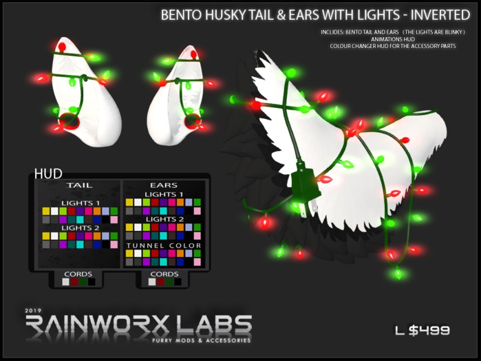 [RL] HUSKY TAIL & EARS + LIGHTS - INVERTED