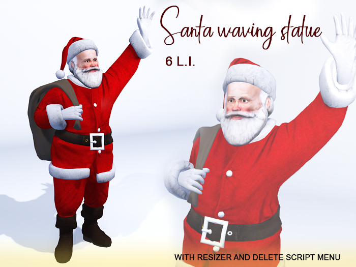 Santa waving statue