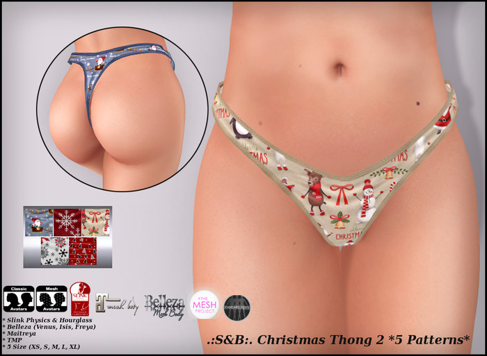 .:S&B:. Christmas Thong 2 *5 Patterns*
