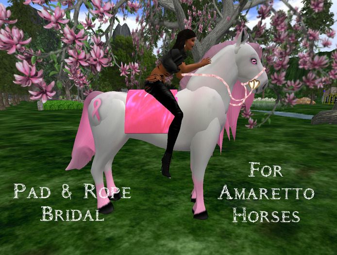 Pink Satin Pad & Rope Bridal For Amaretto Horses BOXED