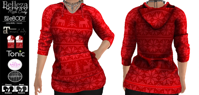 Second Life Marketplace - Christmas Girl Hoodie - For Mesh and Classic ...