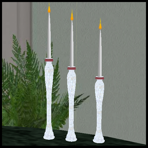 Juneberry Ruby Rim Set of 3 Candlestick