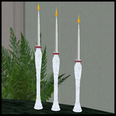 Juneberry Ruby Rim Set of 3 Candlestick