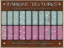 Parkins Textures - Pastelmas Set - 20x Full Perm Seamless 1024 - Fabric, Xmas, Gown, Christmas, Holidays, Winter, Cloth