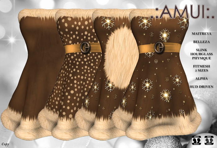PROMO! .:AMUI:. Christmas "Little Bear" Dress (Maitreya Belleza Slink)