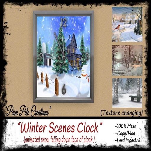 ~PPC~ Winter Scenes Clock