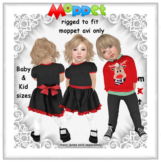 Moppet Coordinated Reindeer Holiday Set