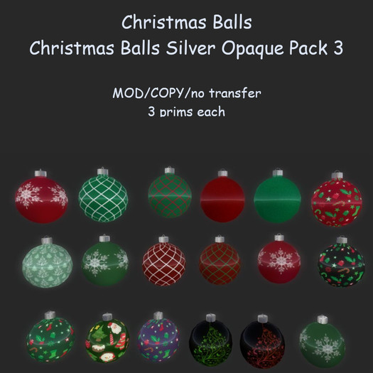 Christmas Balls Silver Opaque Pack 3