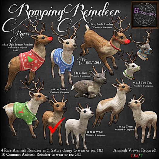 9. *HEXtraordinary* Romping Reindeer - Brown Wanderer