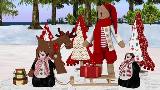 Antique Christmas toys scene