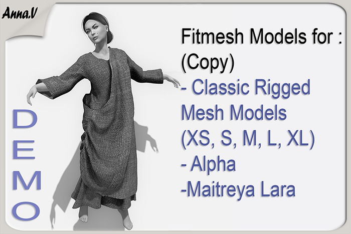 Anna.V _ Greek female toga Anemone_DEMO _ Maitreya, CLASSIC RIGGED MESH
