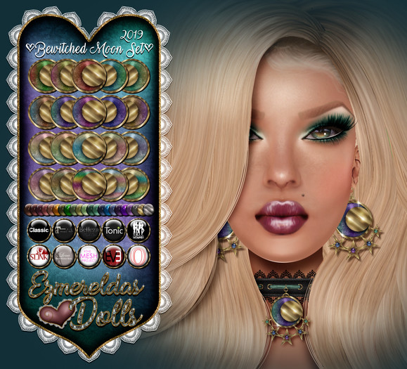 -{E's Dolls} Bewitched Jewelry Set {Crescent Moon}-091519