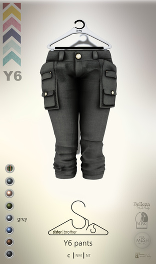 [sYs] Y6 pants (body mesh) - grey