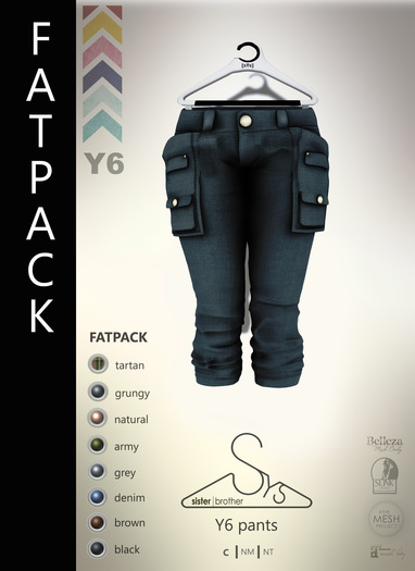 [sYs] Y6 pants (body mesh) - FATPACK