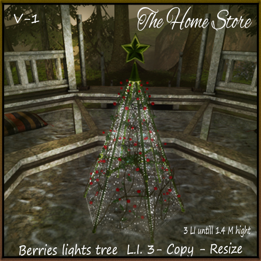 THS - Mesh Berries lights tree Green 