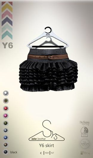 [sYs] Y6 skirt (body mesh) - black