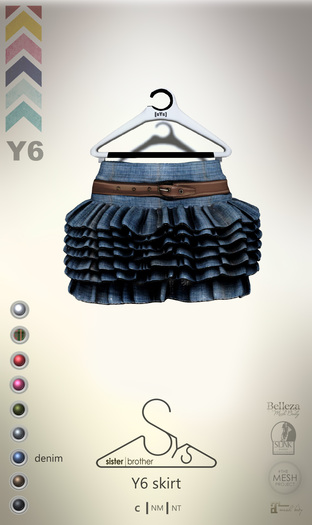 [sYs] Y6 skirt (body mesh) - denim